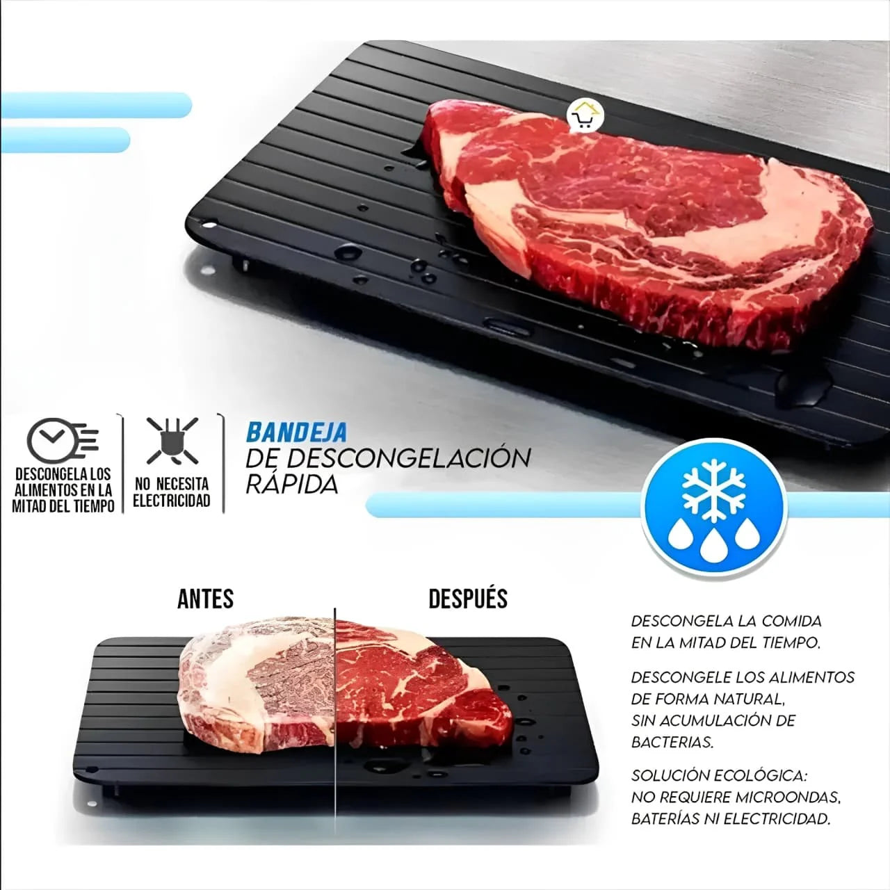 Tabla para Descongelar de Aluminio | Descongela en minutos sin electricidad