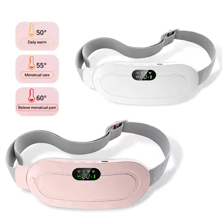 Cinturón Térmico Masajeador Recargable para Cólicos Menstruales – Calor + Vibración
