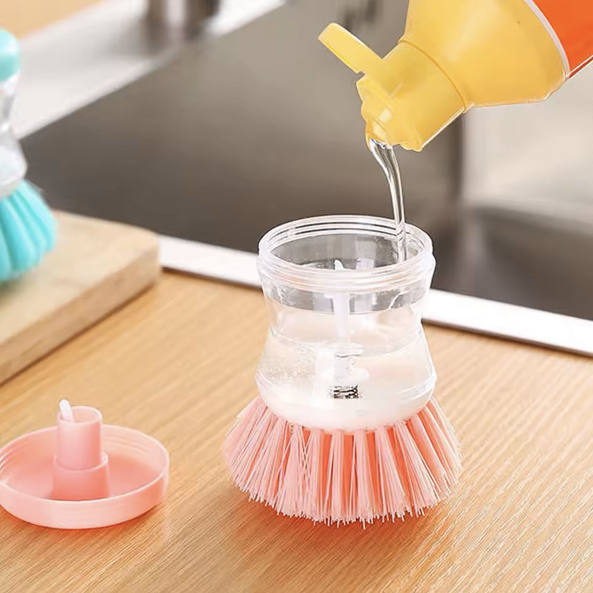 3 cepillos Lava platos con dispensador de Jabón®