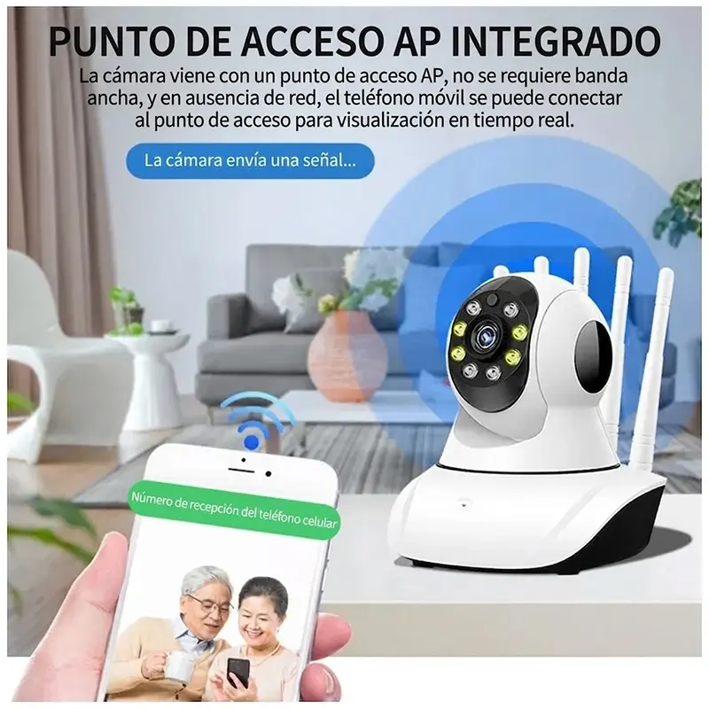 Cámara de Vigilancia 360° 5 Antenas | Ve Todo Desde tu Celular