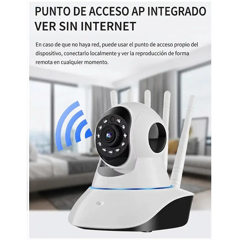 Cámara de Vigilancia 360° 5 Antenas | Ve Todo Desde tu Celular