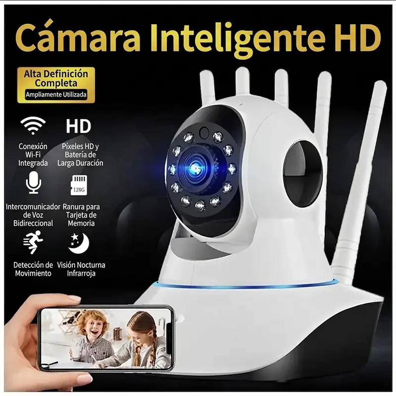 Cámara de Vigilancia 360° 5 Antenas | Ve Todo Desde tu Celular