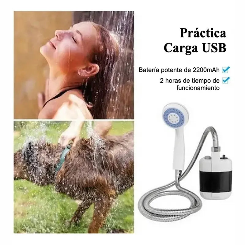 Ducha Portátil Recargable | Presión en Cualquier Lugar