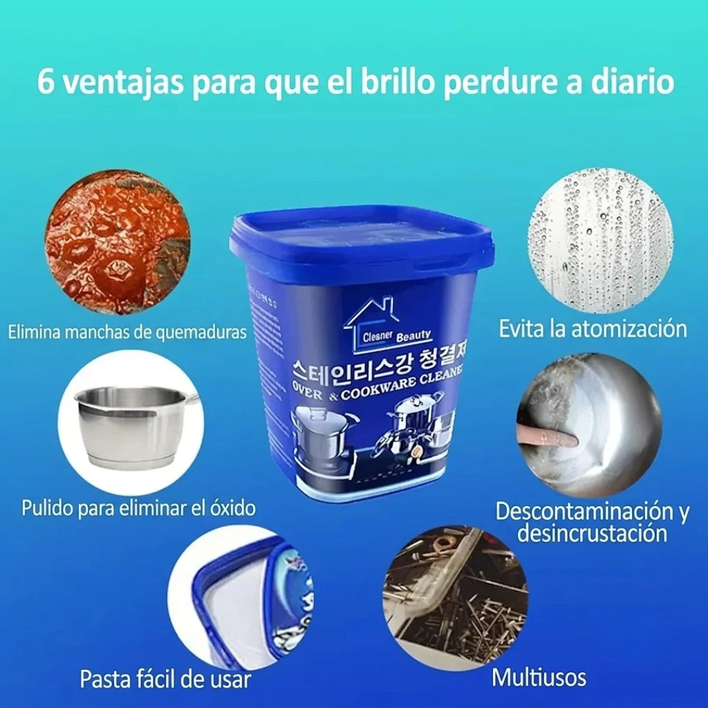 Pasta Mágica Limpia Ollas – Quita Quemado, Grasa y Óxido (Pack x2)