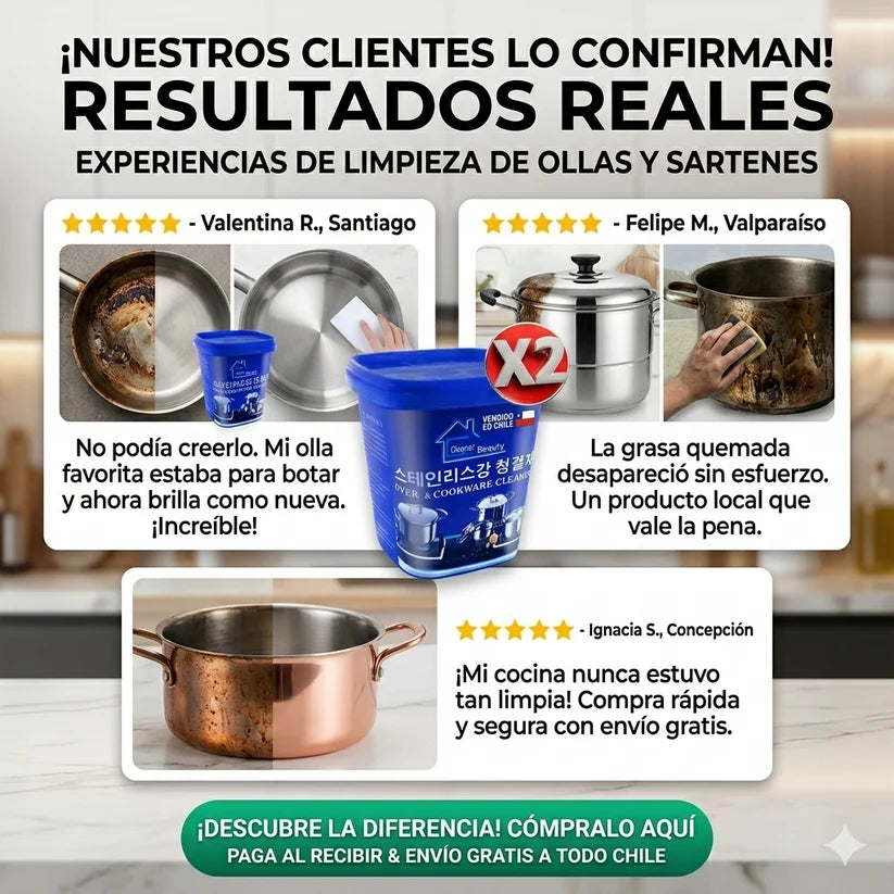 Pasta Mágica Limpia Ollas – Quita Quemado, Grasa y Óxido (Pack x2)